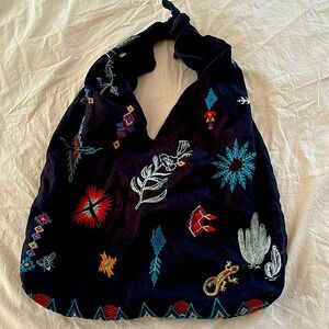 Johnny Was Embroidered Saguaro Knot Tie Bag